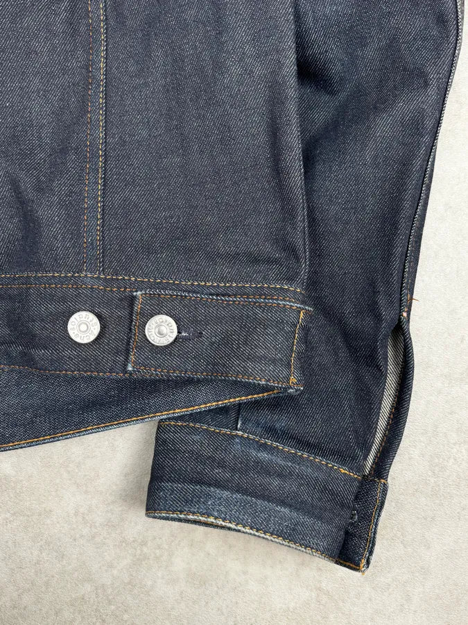 Acne Studios Bla Konst Pass Indigo Navy Brut Denim Jacket fToYPBZ 8