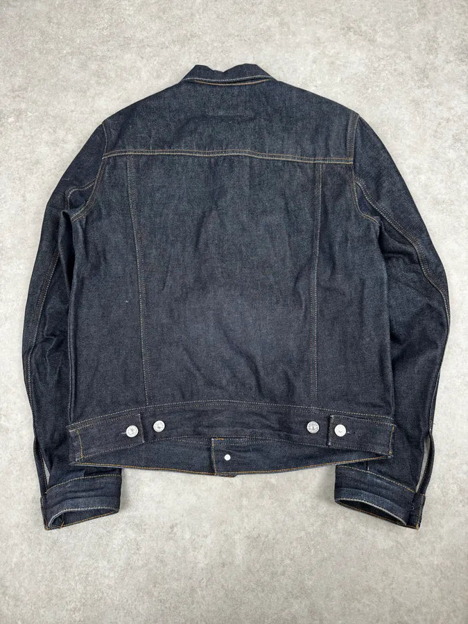 Acne Studios Bla Konst Pass Indigo Navy Brut Denim Jacket fToYPBZ 3