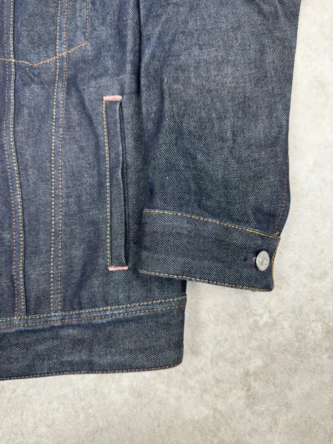 Acne Studios Bla Konst Pass Indigo Navy Brut Denim Jacket fToYPBZ 7