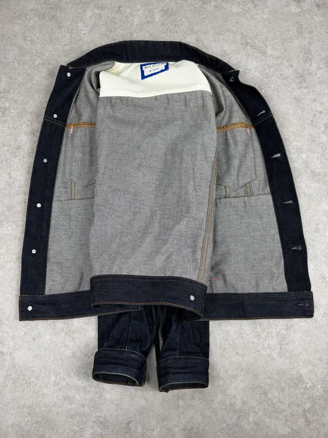 Acne Studios Bla Konst Pass Indigo Navy Brut Denim Jacket fToYPBZ 6