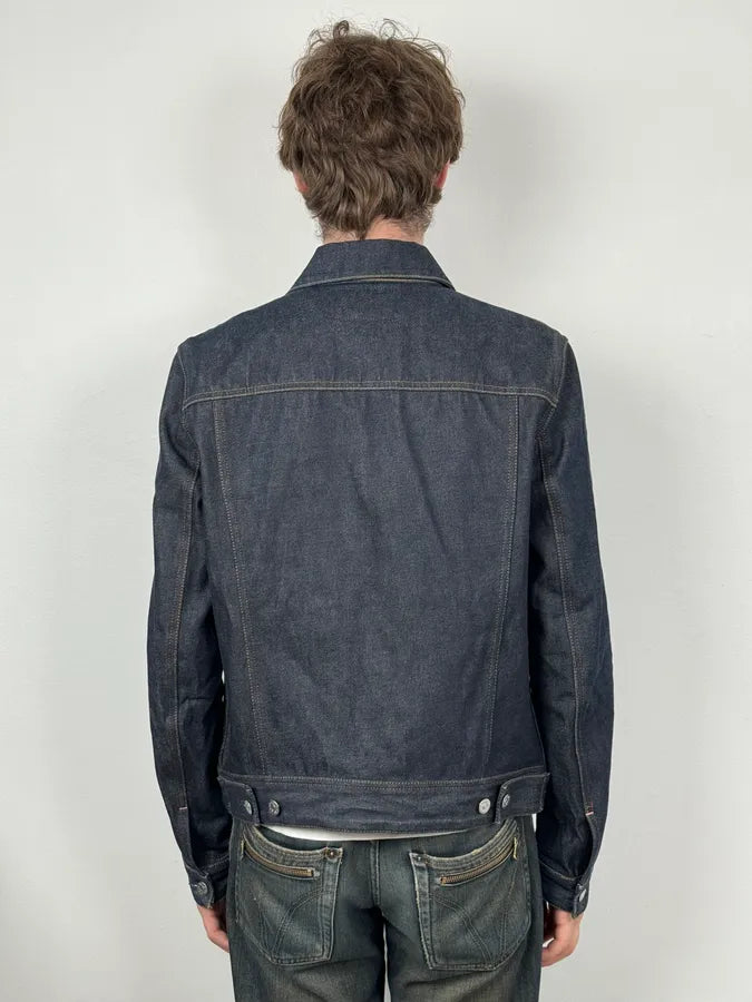 Acne Studios Bla Konst Pass Indigo Navy Brut Denim Jacket fToYPBZ 2