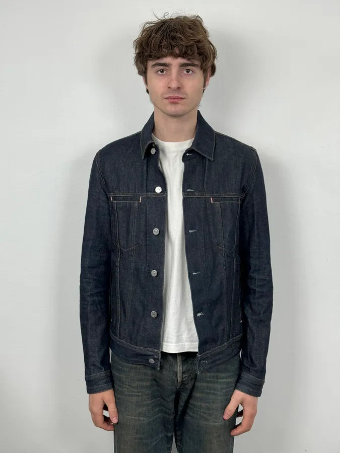 Acne Studios Bla Konst Pass Indigo Navy Brut Denim Jacket fToYPBZ 1