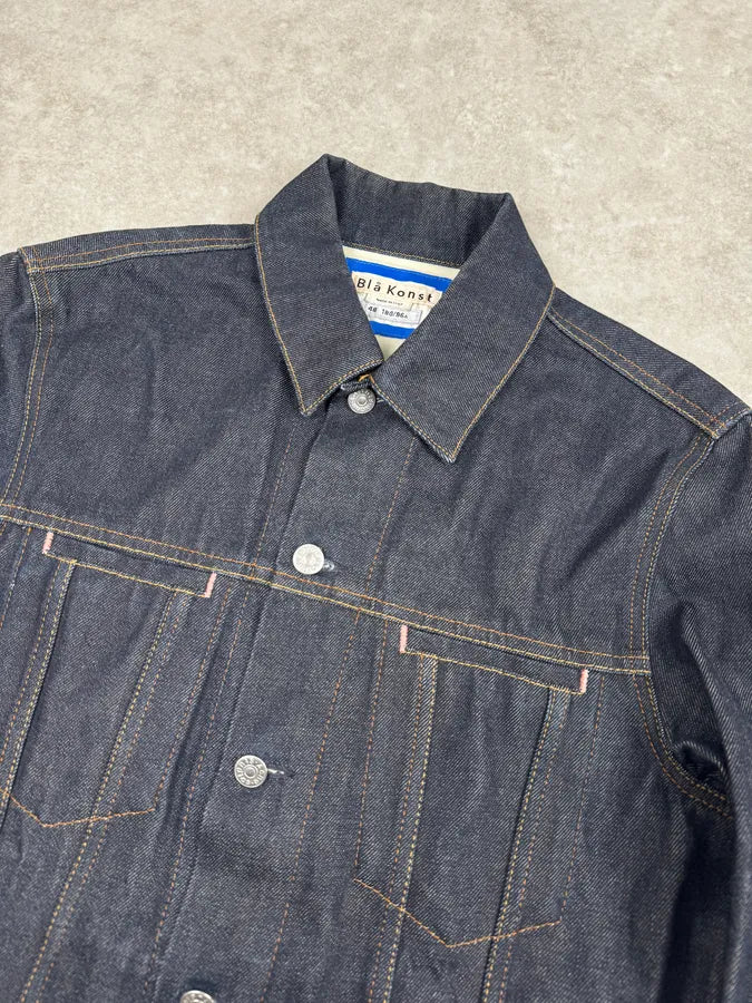 Acne Studios Bla Konst Pass Indigo Navy Brut Denim Jacket fToYPBZ 4