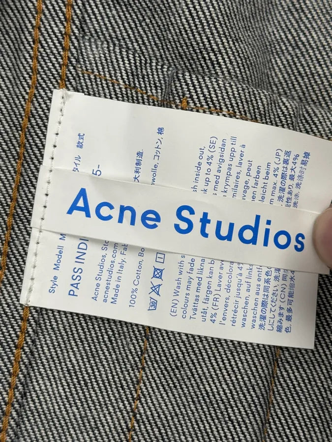 Acne Studios Bla Konst Pass Indigo Navy Brut Denim Jacket fToYPBZ 11