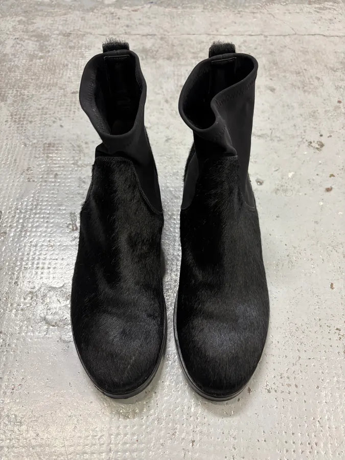 Acne Studios Black Calf Hair Leather Chelsea Boots Ymfvjhc 1