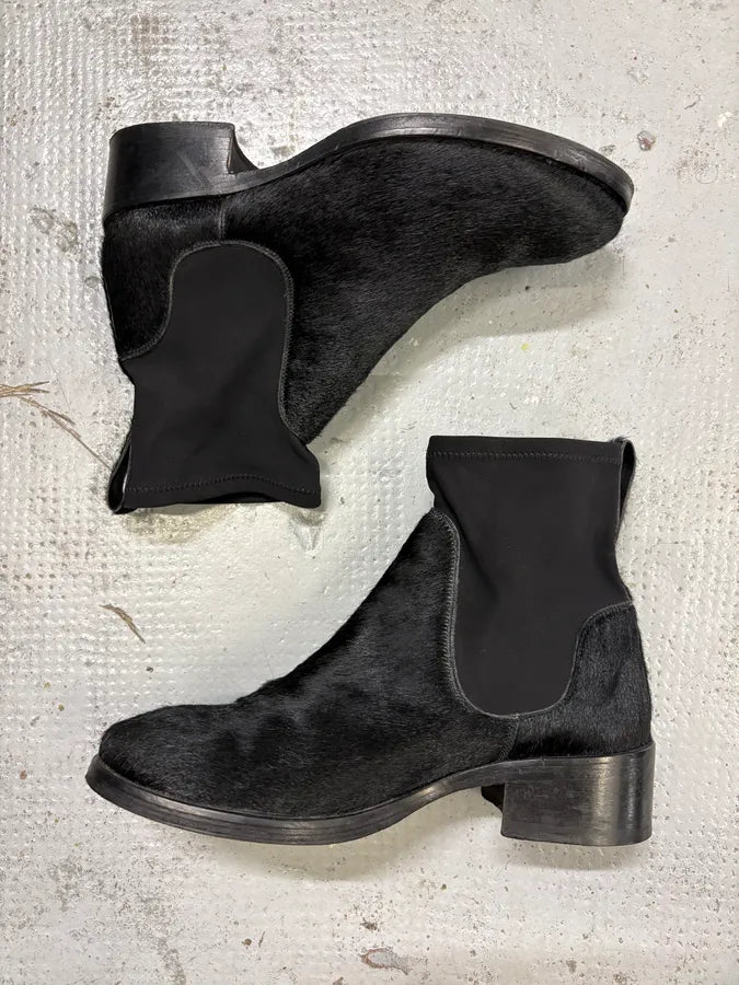 Acne Studios Black Calf Hair Leather Chelsea Boots Ymfvjhc 2