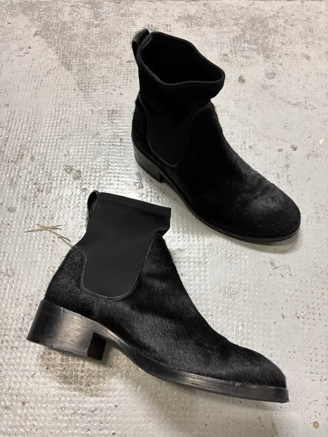 Acne Studios Black Calf Hair Leather Chelsea Boots Ymfvjhc 4