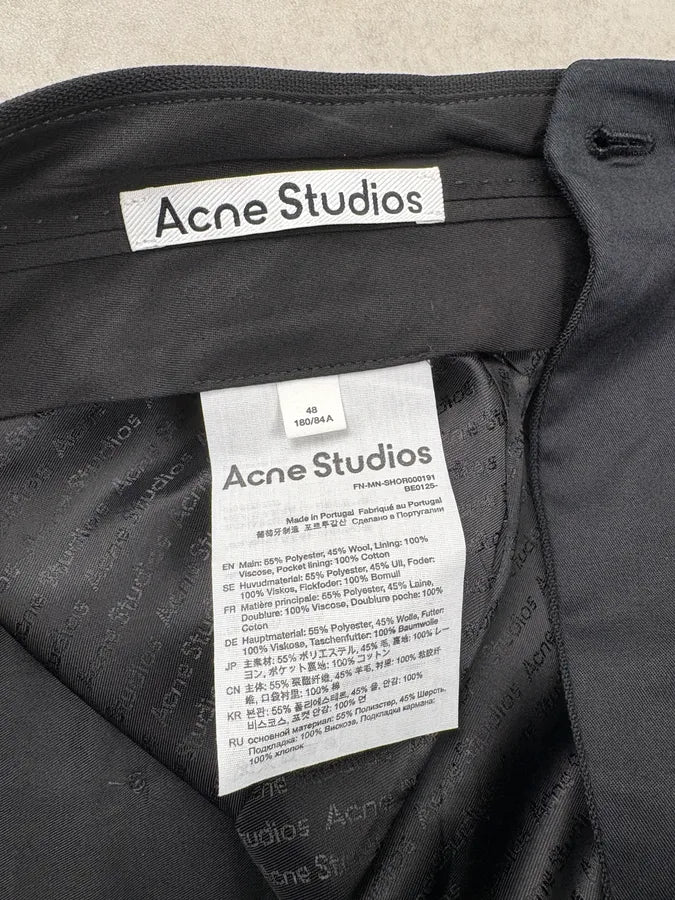 Acne Studios Black Classy Wool Shorts wZeTttL 7