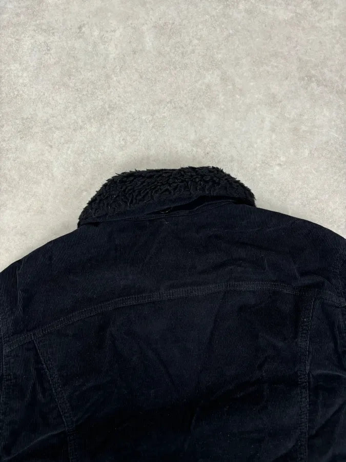 Acne Studios Black Corduroy Fur Collar Trucker Jacket SjuDRbg 5