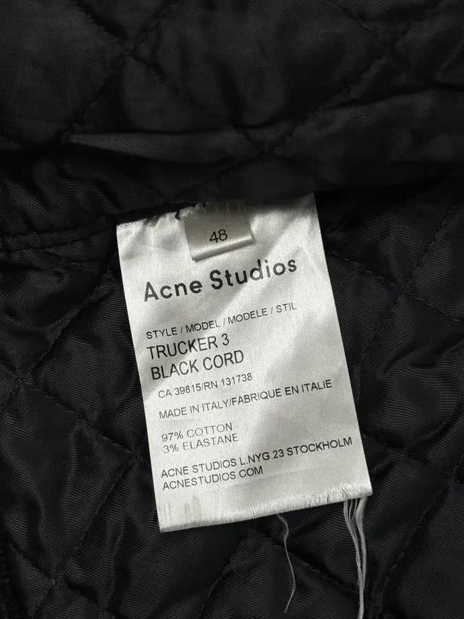Acne Studios Black Corduroy Fur Collar Trucker Jacket SjuDRbg 11