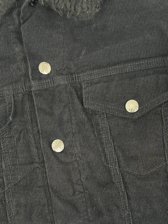 Acne Studios Black Corduroy Fur Collar Trucker Jacket SjuDRbg 8