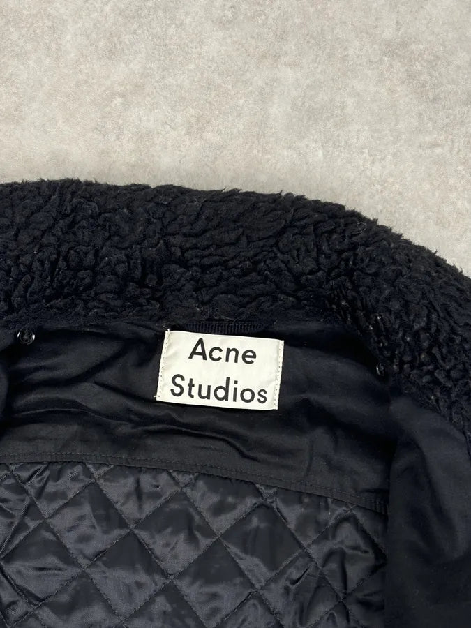 Acne Studios Black Corduroy Fur Collar Trucker Jacket SjuDRbg 9