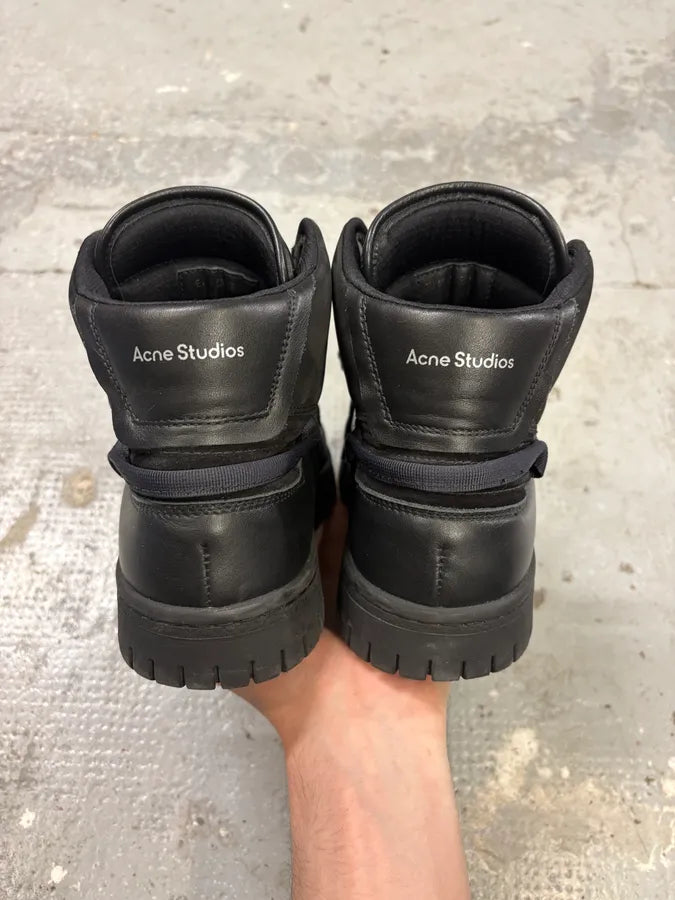 Acne Studios Black High Leather Suede Sneakers (41eu/us8) ZKBcSWH 6