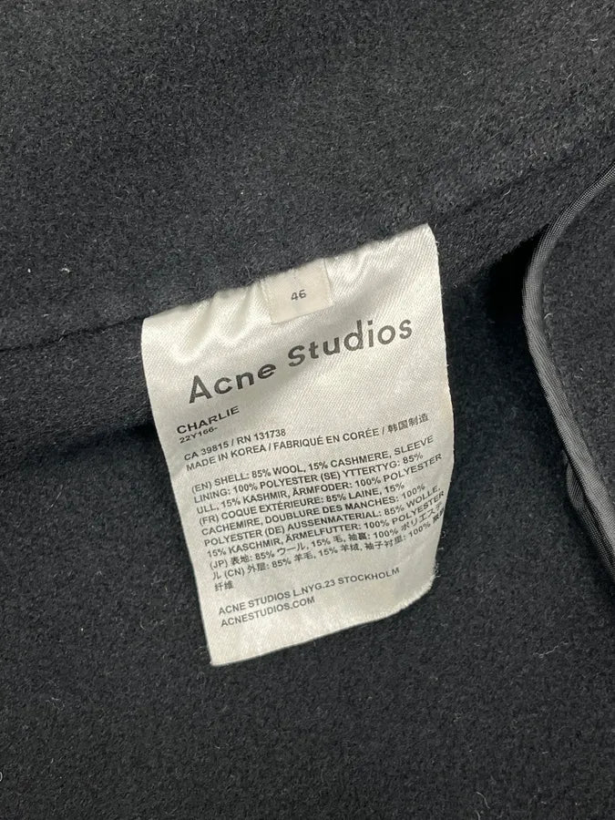 Acne Studios Black Charlie Wool Long Jacket zaaUlVB 9