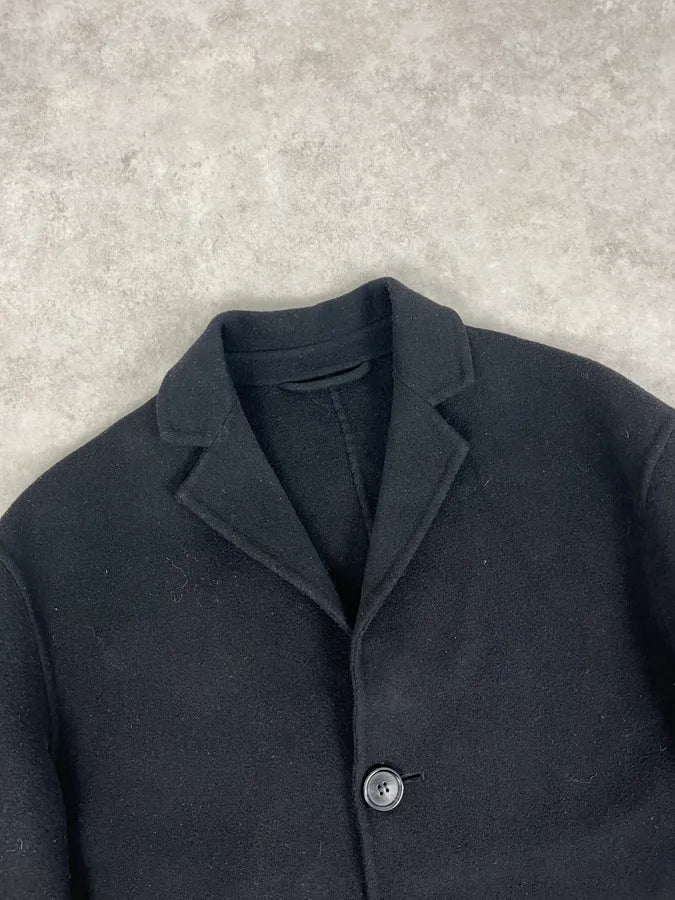 Acne Studios Black Charlie Wool Long Jacket zaaUlVB 4