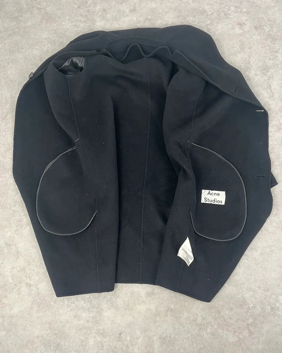 Acne Studios Black Charlie Wool Long Jacket zaaUlVB 7