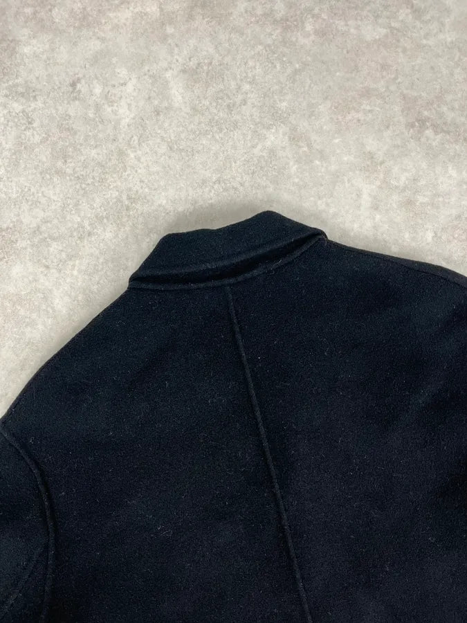 Acne Studios Black Charlie Wool Long Jacket zaaUlVB 6