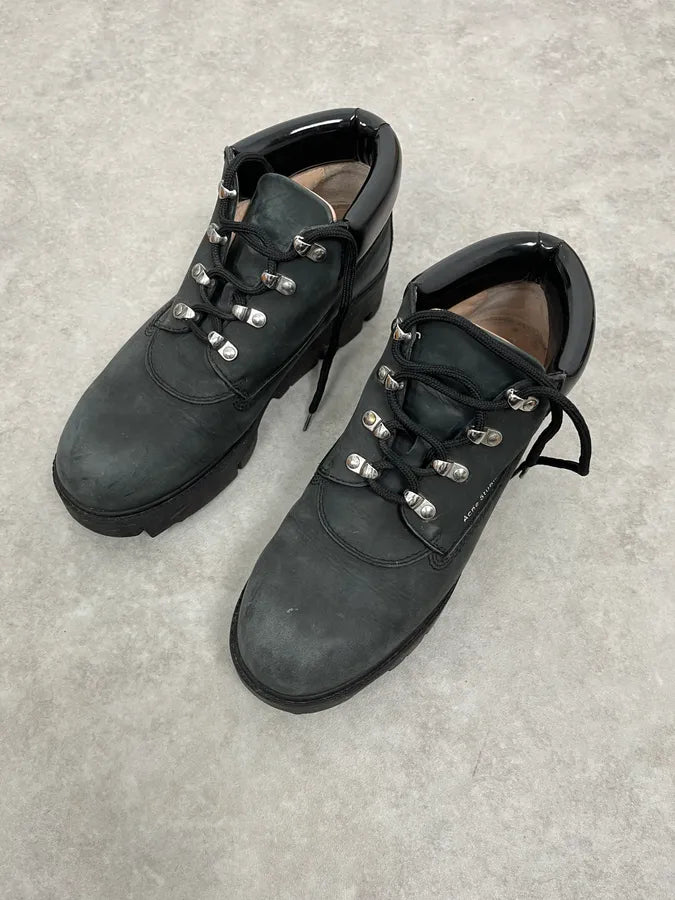 Acne Studios Black Leather Daily Mountain Boots GgMMSkn 2