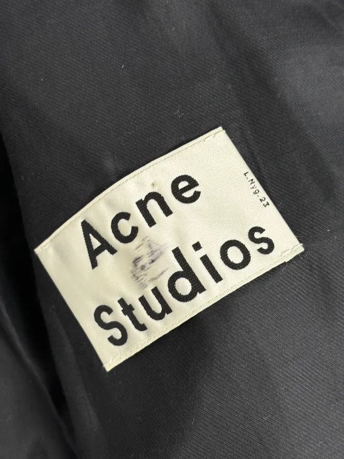 Acne Studios Black Leather Green Contrast Edges Shirt Jacket GXGKImj 8