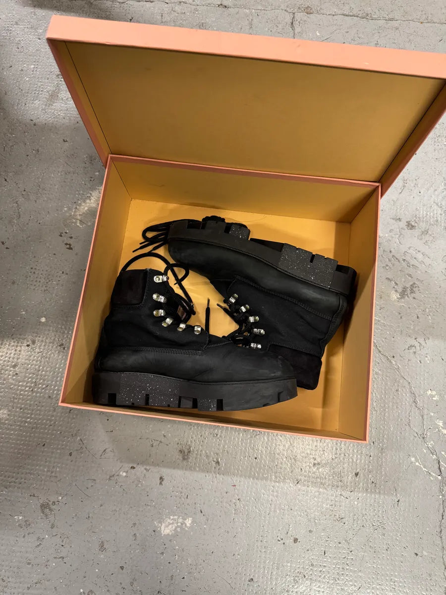 Acne Studios Black Leather Mountain Hiking Boots (41eu/us8) GaXzIMX 11