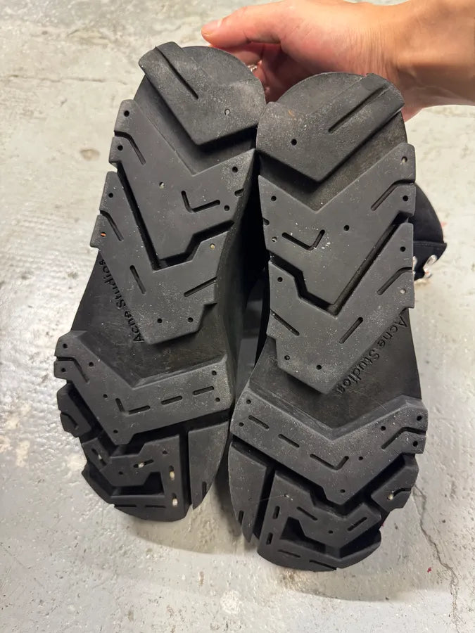 Acne Studios Black Leather Mountain Hiking Boots (41eu/us8) GaXzIMX 6