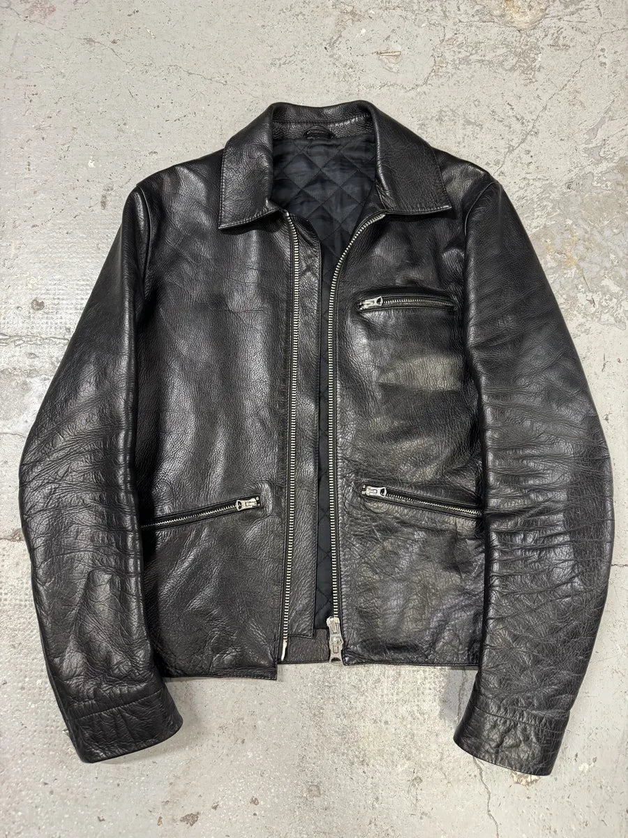 Acne Studios Black Multi Zips Leather Biker Jacket (M) vVUeSAs 11