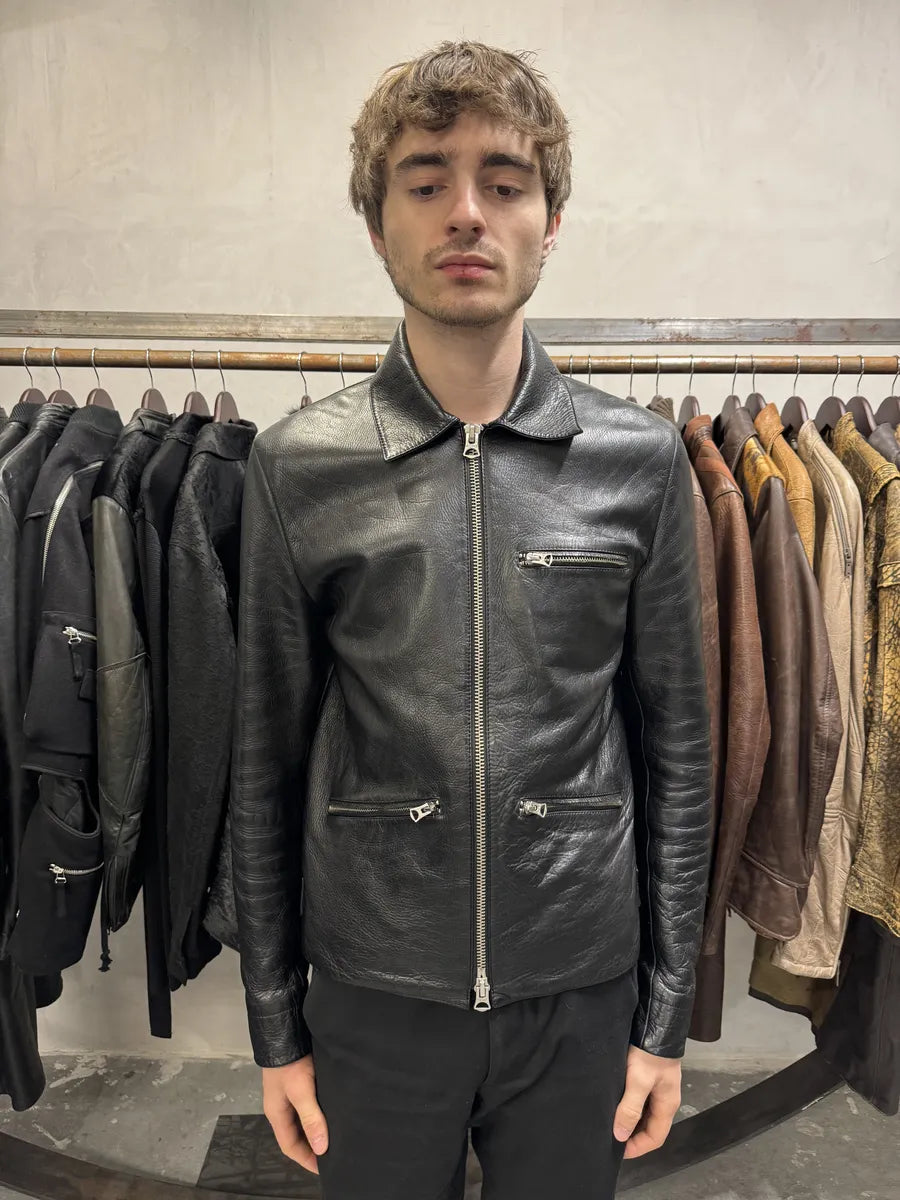 Acne Studios Black Multi Zips Leather Biker Jacket (M) vVUeSAs 2