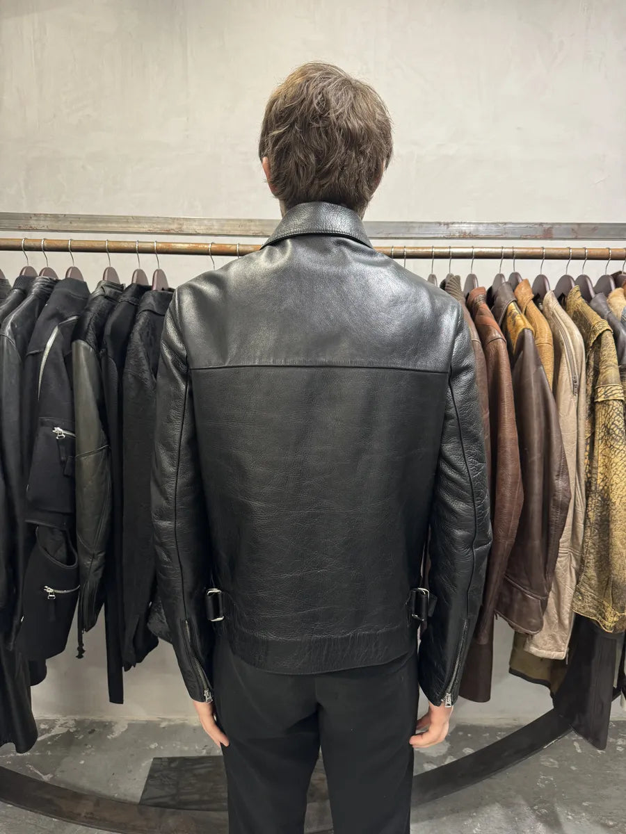 Acne Studios Black Multi Zips Leather Biker Jacket (M) vVUeSAs 3