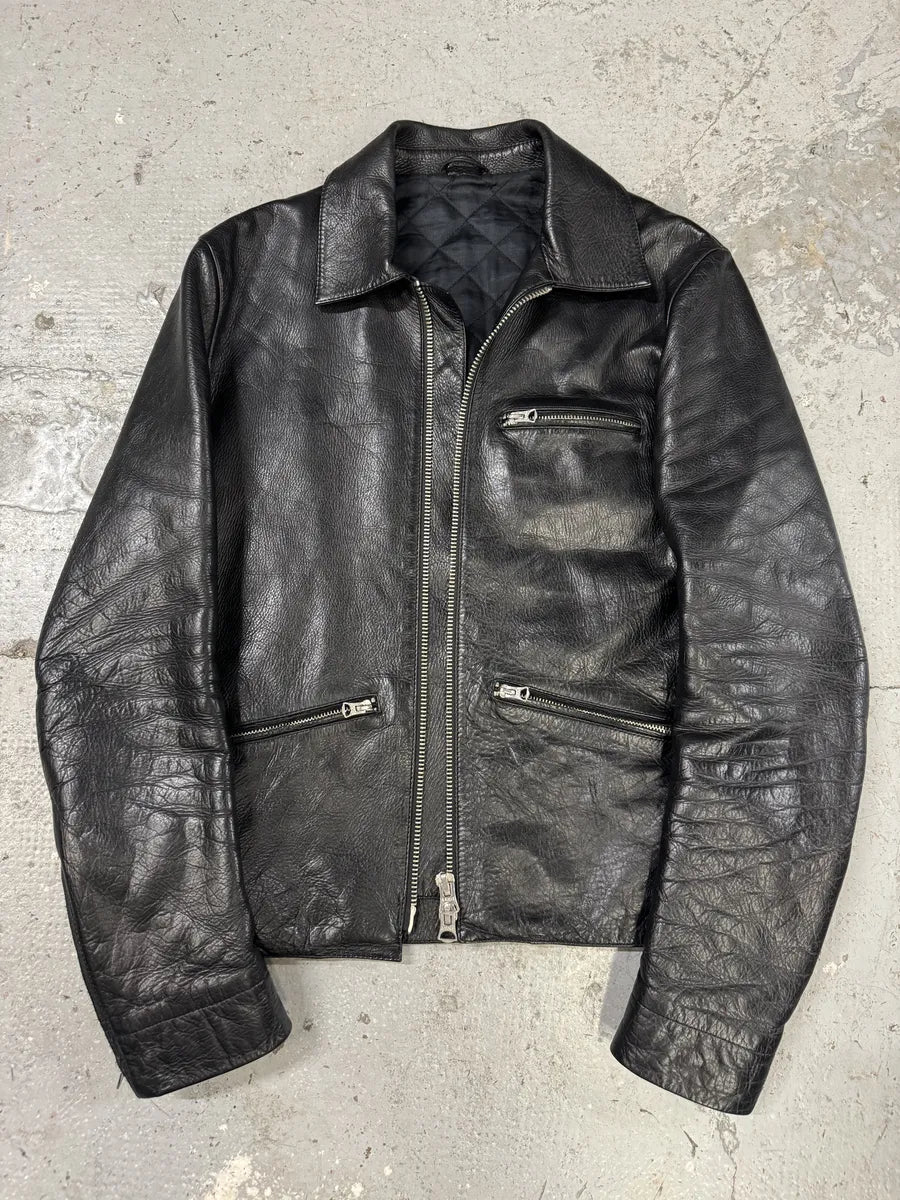 Acne Studios Black Multi Zips Leather Biker Jacket (M) vVUeSAs 5