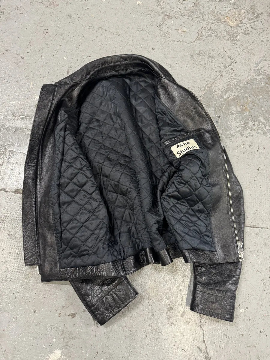 Acne Studios Black Multi Zips Leather Biker Jacket (M) vVUeSAs 6