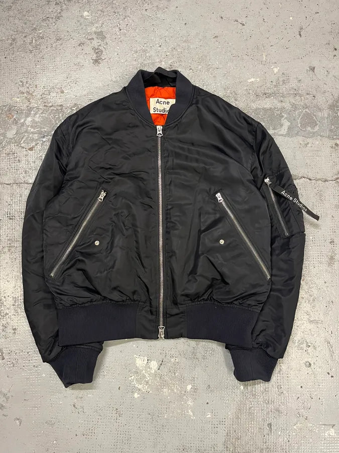 Acne Studios Black Nylon Bomber Jacket HBlyWOl 0
