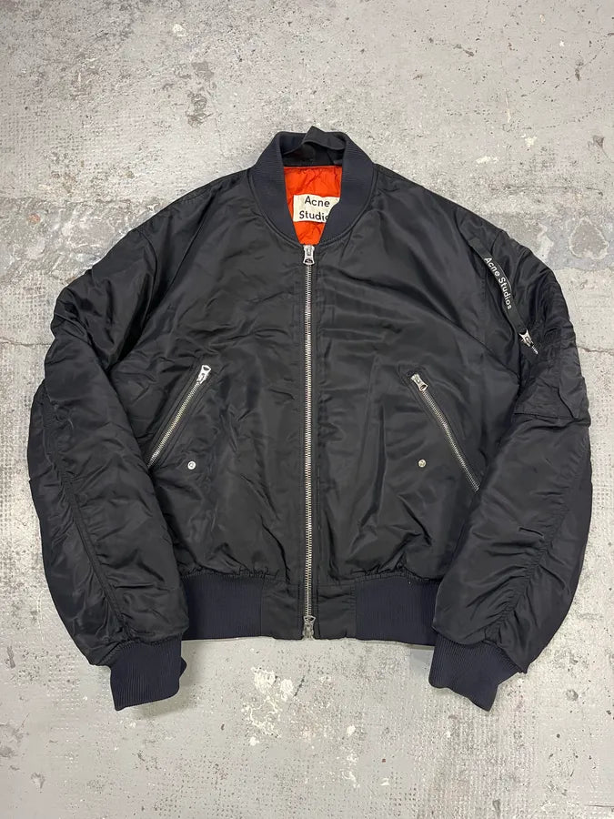 Acne Studios Black Nylon Bomber Jacket HBlyWOl 3