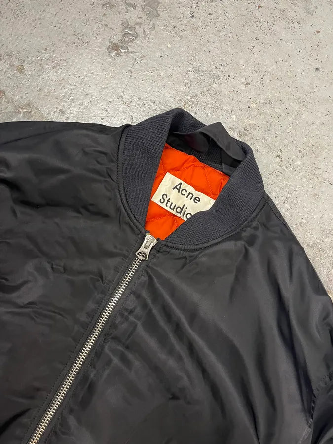 Acne Studios Black Nylon Bomber Jacket HBlyWOl 4
