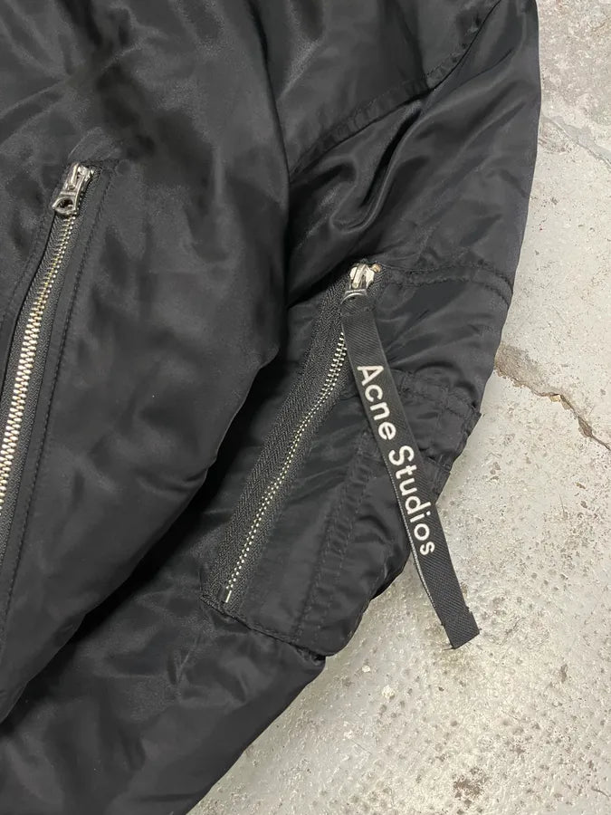 Acne Studios Black Nylon Bomber Jacket HBlyWOl 6