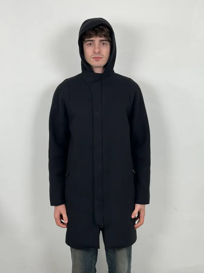 Acne Studios Black Spy Hooded Wool Trench Coat ENSOsVL 1