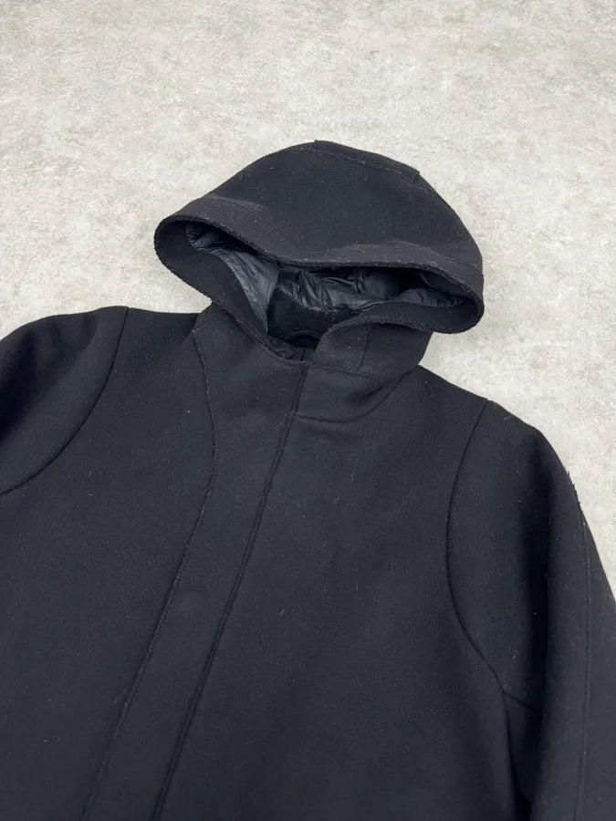 Acne Studios Black Spy Hooded Wool Trench Coat ENSOsVL 5