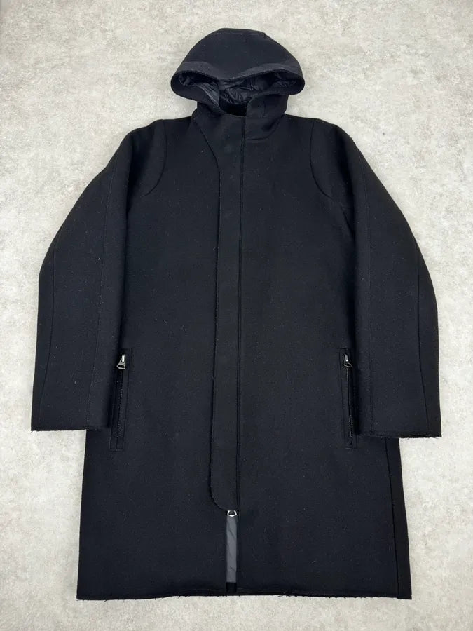 Acne Studios Black Spy Hooded Wool Trench Coat ENSOsVL 0