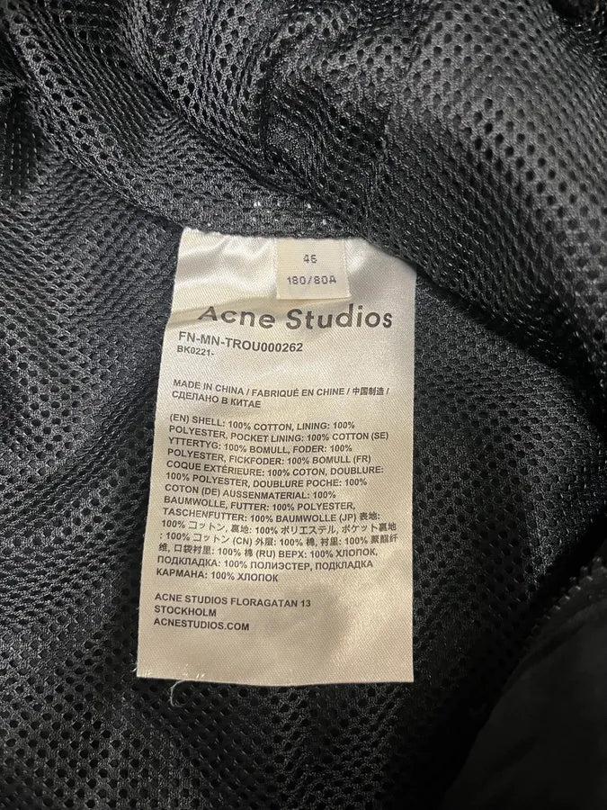 Acne Studios Black Tactical Zip Pants (S/M) 9