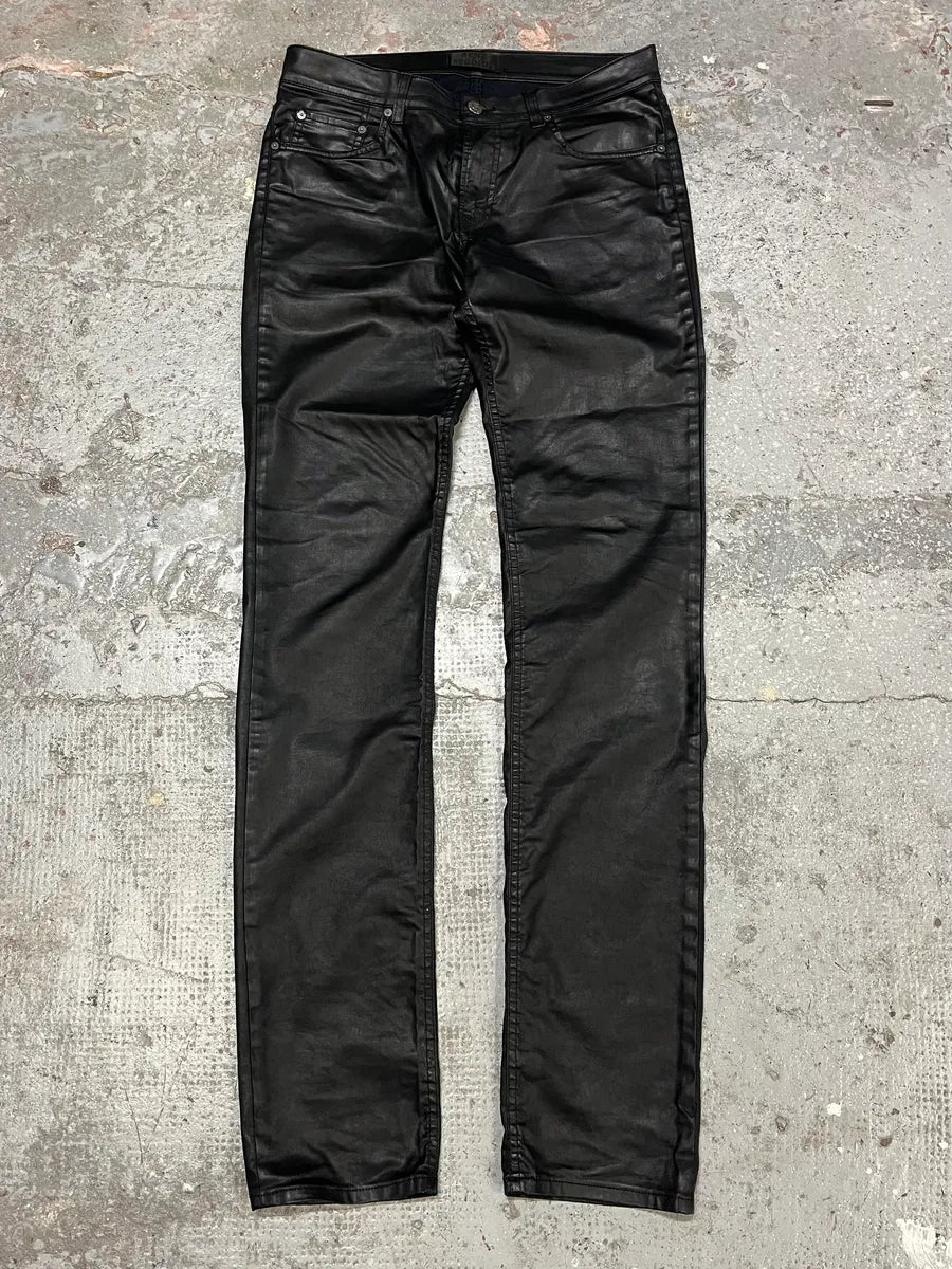 Acne Studios Black Waxed Effect Pleather Jeans (S/M) lTNVMNs 0