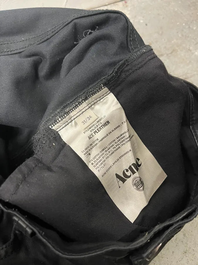 Acne Studios Black Waxed Effect Pleather Jeans (S/M) lTNVMNs 10
