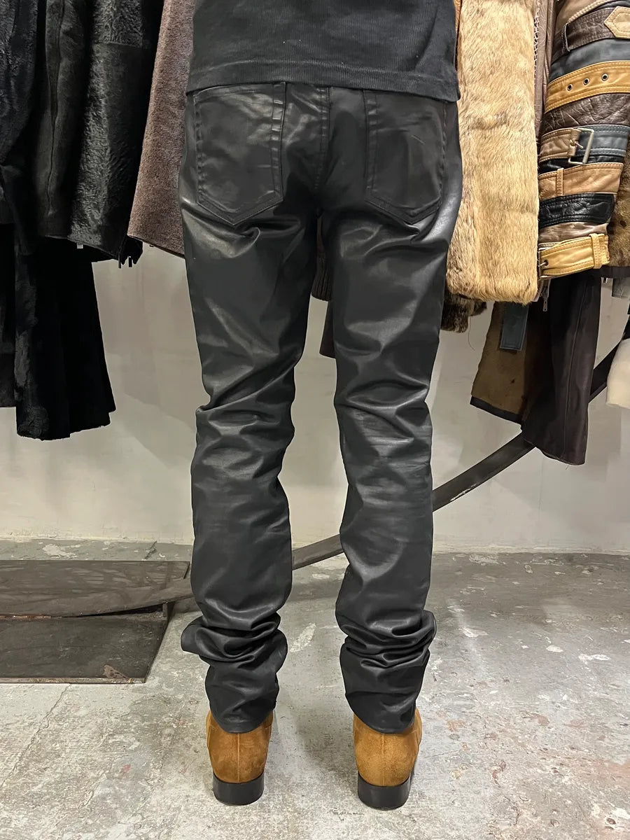Acne Studios Black Waxed Effect Pleather Jeans (S/M) lTNVMNs 3