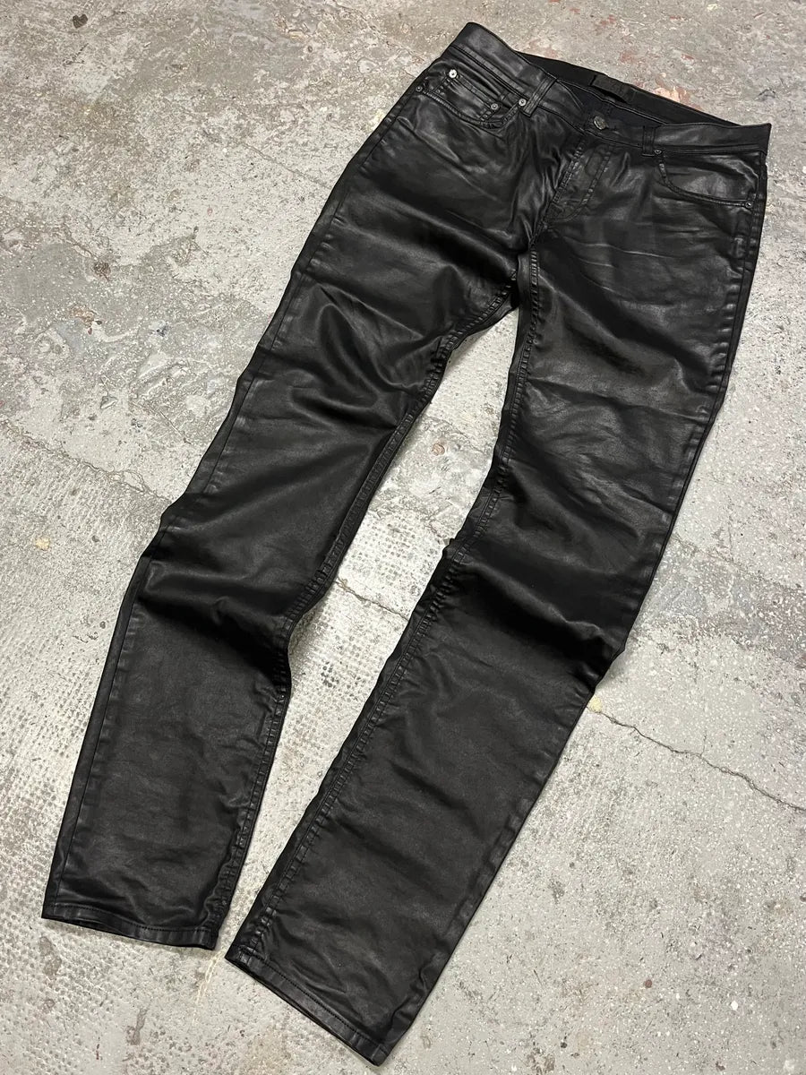 Acne Studios Black Waxed Effect Pleather Jeans (S/M) lTNVMNs 4