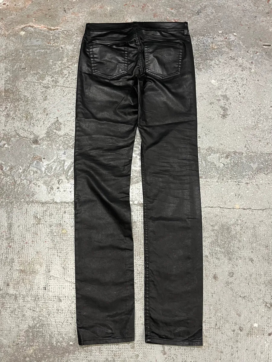 Acne Studios Black Waxed Effect Pleather Jeans (S/M) lTNVMNs 7