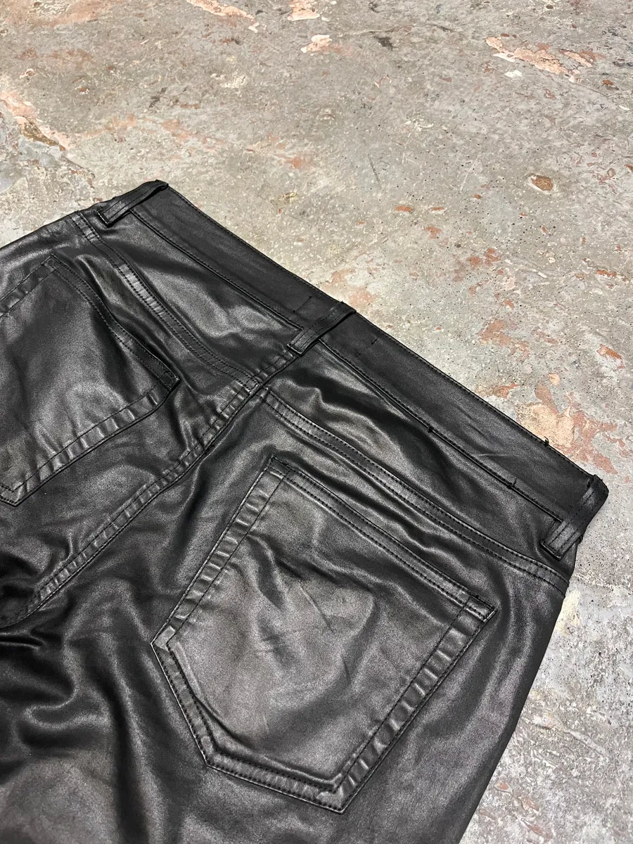 Acne Studios Black Waxed Effect Pleather Jeans (S/M) lTNVMNs 8