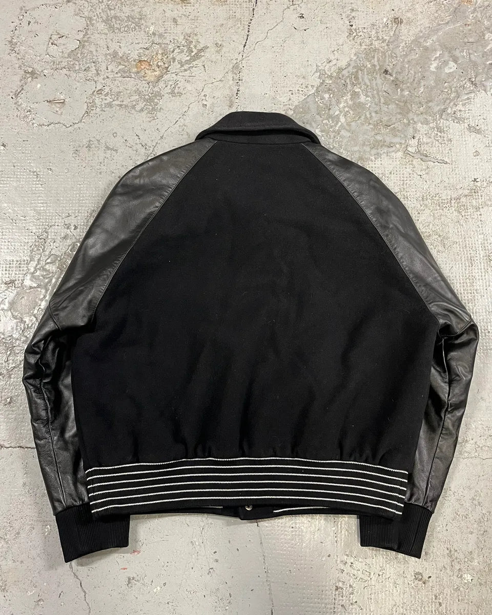 Acne Studios Black Wool & Leather Biker Jacket ktzqtQw 4