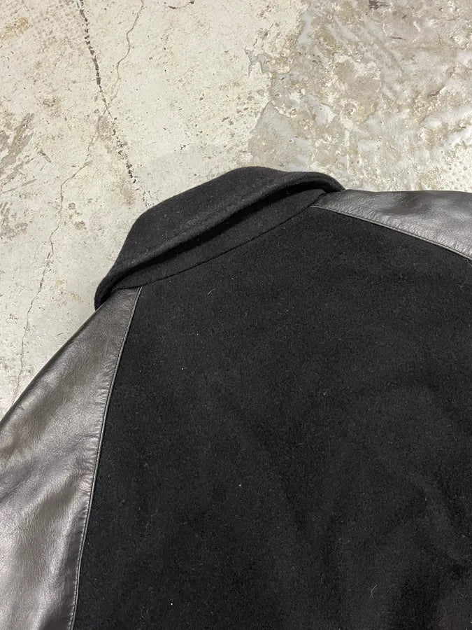 Acne Studios Black Wool & Leather Biker Jacket ktzqtQw 6