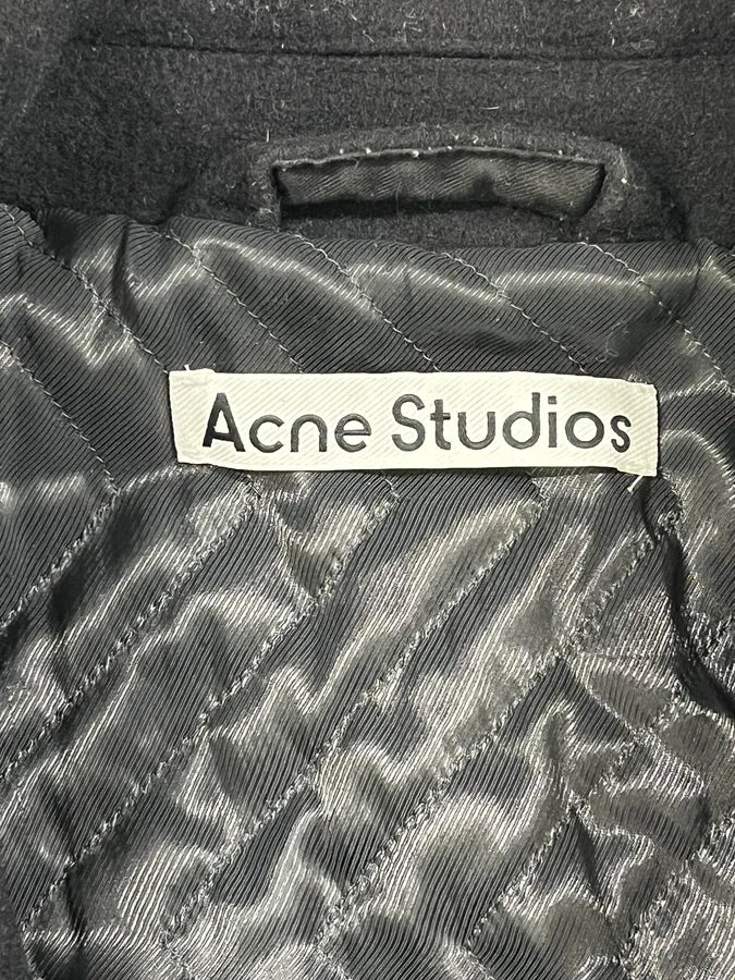 Acne Studios Black Wool & Leather Biker Jacket ktzqtQw 8