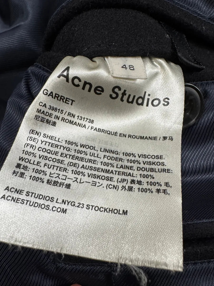 Acne Studios Garrett Black Wool Long Coat kKJqpDG 4