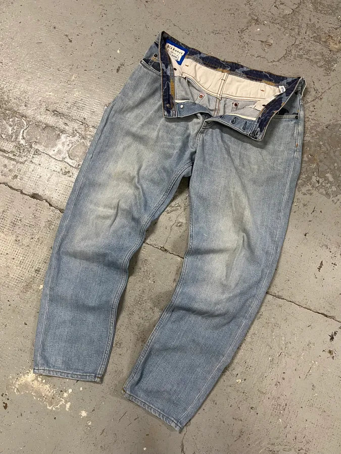 Acne Studios Blue Denim Camouflage Jeans (S/M) MIEzRPw 6