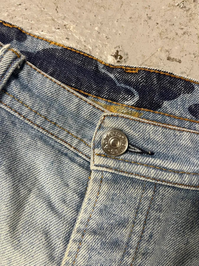 Acne Studios Blue Denim Camouflage Jeans (S/M) MIEzRPw 7